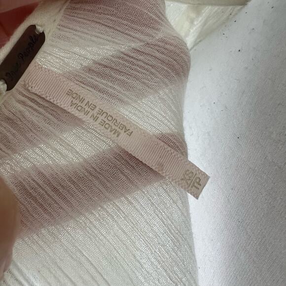 Free People Dress XS High Low Peasant Boho Prairie Flowy Gauzy Embroidered Midi - Picture 11 of 14